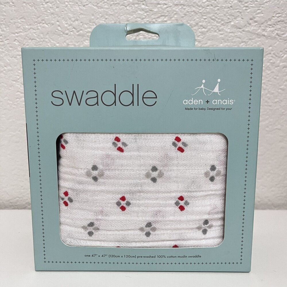 Aden + Anais Make Believe Funny Argyle Swaddle Blanket Muslin 47" x 47" NEW